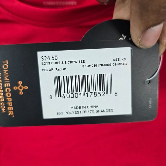 NWT Tommie Copper Red Short Sleeve Shirt Boy’s Size Small Compression TShirt - Picture 4 of 11